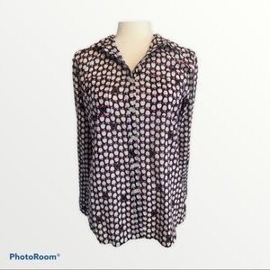 𝅺Caslon " teacher"Red, white and blue Apple button up shirt